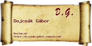 Dojcsák Gábor névjegykártya